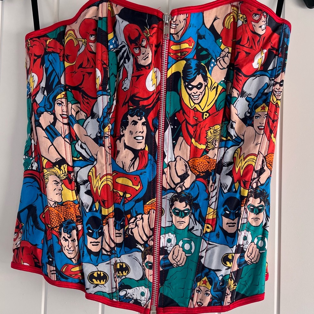 Corset Marvel DC Super HERO COSPLAY Cartoon TV Movie Retro Comic BUSTIER Sz L/XL